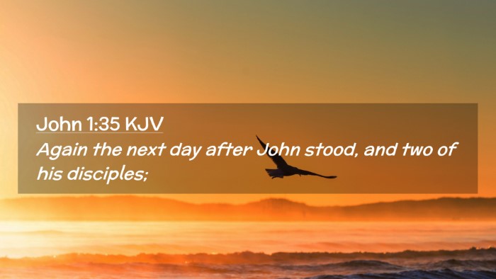 Picture 02 - John 1:35 KJV Desktop Wallpaper - Again the next day after John stood, and two of - Desktop Bible Verse Wallpaper