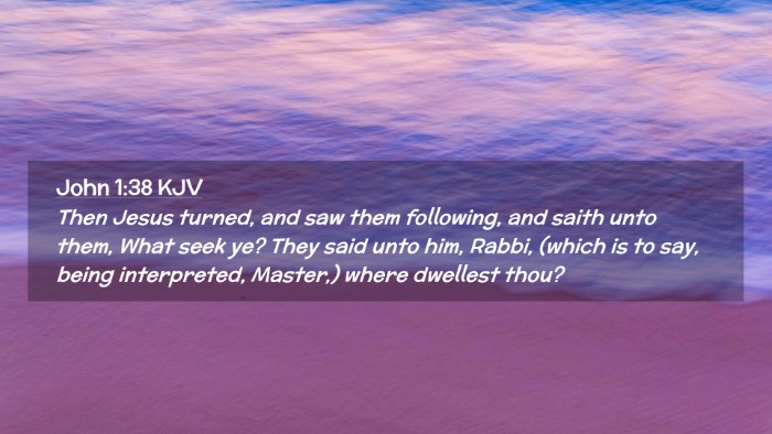 Picture 02 - John 1:38 KJV Desktop Wallpaper - Then Jesus turned, and saw them following, and - Desktop Bible Verse Wallpaper