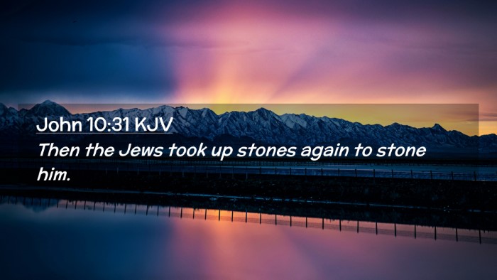 Picture 02 - John 10:31 KJV Desktop Wallpaper - Then the Jews took up stones again to stone - Desktop Bible Verse Wallpaper