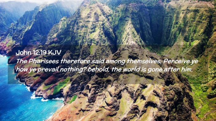 Picture 02 - John 12:19 KJV Desktop Wallpaper - The Pharisees therefore said among themselves, - Desktop Bible Verse Wallpaper