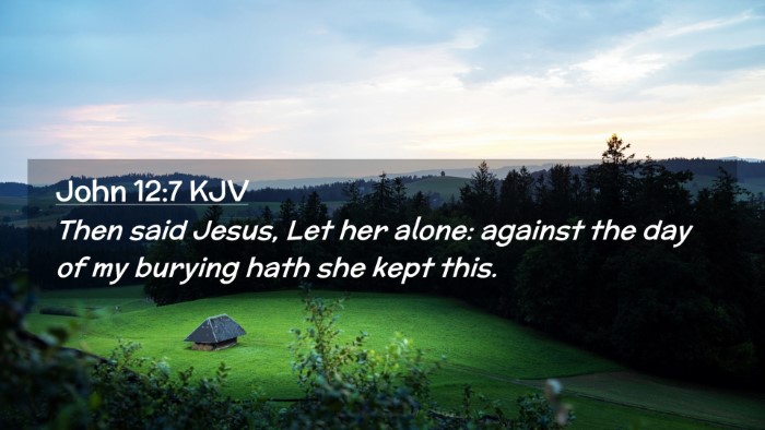 Picture 02 - John 12:7 KJV Desktop Wallpaper - Then said Jesus, Let her alone: against the day - Desktop Bible Verse Wallpaper