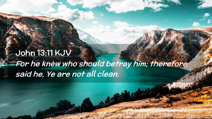 Picture 02 - John 13:11 KJV Desktop Wallpaper - For he knew who should betray him; therefore said - Desktop Bible Verse Wallpaper