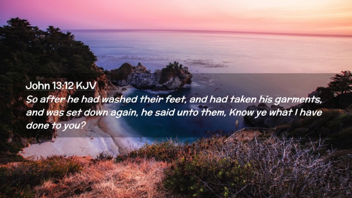 Picture 02 - John 13:12 KJV Desktop Wallpaper - So after he had washed their feet, and had taken - Desktop Bible Verse Wallpaper