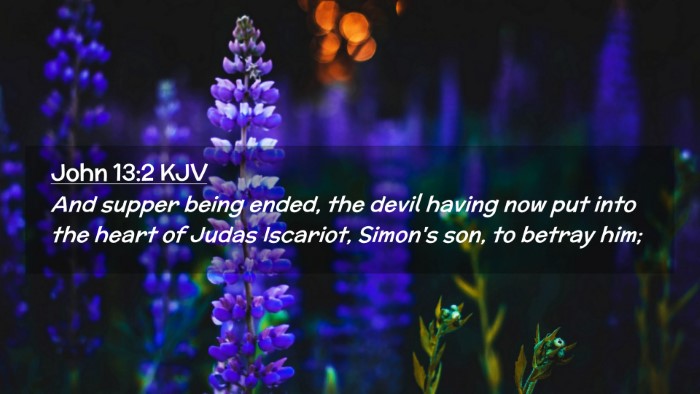 Picture 02 - John 13:2 KJV Desktop Wallpaper - And supper being ended, the devil having now put - Desktop Bible Verse Wallpaper