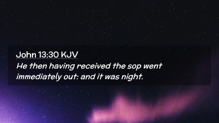 Picture 02 - John 13:30 KJV Desktop Wallpaper - He then having received the sop went immediately - Desktop Bible Verse Wallpaper