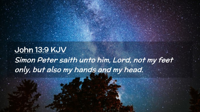Picture 02 - John 13:9 KJV Desktop Wallpaper - Simon Peter saith unto him, Lord, not my feet - Desktop Bible Verse Wallpaper