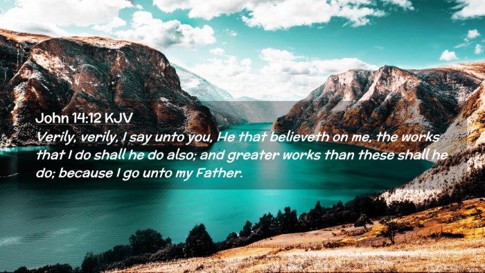 Picture 02 - John 14:12 KJV Desktop Wallpaper - Verily, verily, I say unto you, He that believeth - Desktop Bible Verse Wallpaper