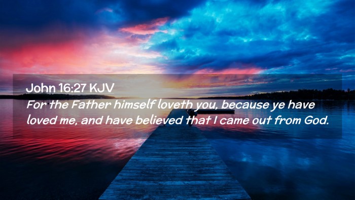 Picture 02 - John 16:27 KJV Desktop Wallpaper - For the Father himself loveth you, because ye - Desktop Bible Verse Wallpaper