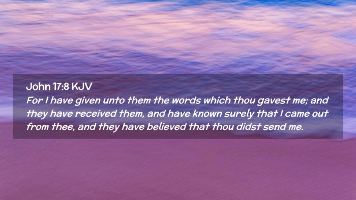 Picture 02 - John 17:8 KJV Desktop Wallpaper - For I have given unto them the words which thou - Desktop Bible Verse Wallpaper