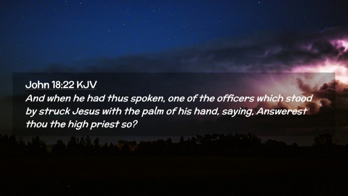 Picture 02 - John 18:22 KJV Desktop Wallpaper - And when he had thus spoken, one of the officers - Desktop Bible Verse Wallpaper