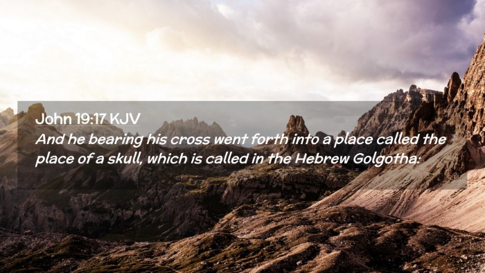 Picture 02 - John 19:17 KJV Desktop Wallpaper - And he bearing his cross went forth into a place - Desktop Bible Verse Wallpaper