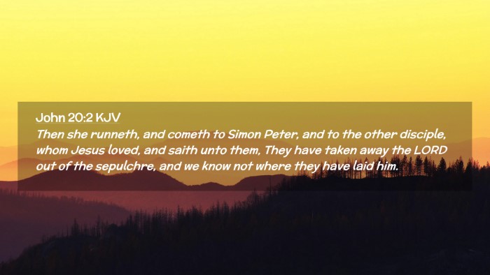 Picture 02 - John 20:2 KJV Desktop Wallpaper - Then she runneth, and cometh to Simon Peter, and - Desktop Bible Verse Wallpaper