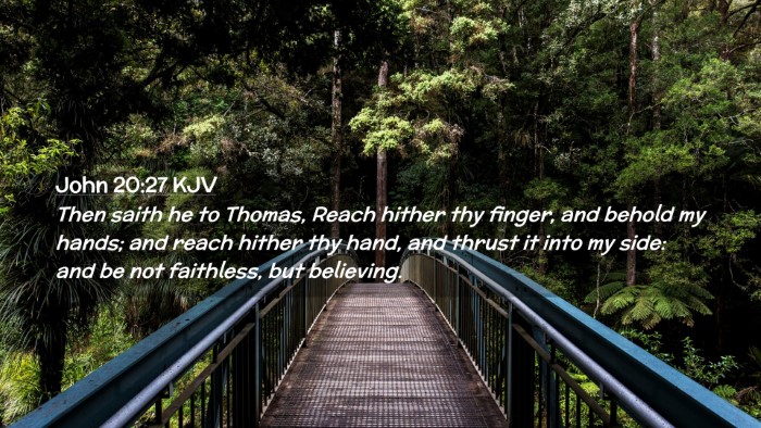 Picture 02 - John 20:27 KJV Desktop Wallpaper - Then saith he to Thomas, Reach hither thy finger, - Desktop Bible Verse Wallpaper