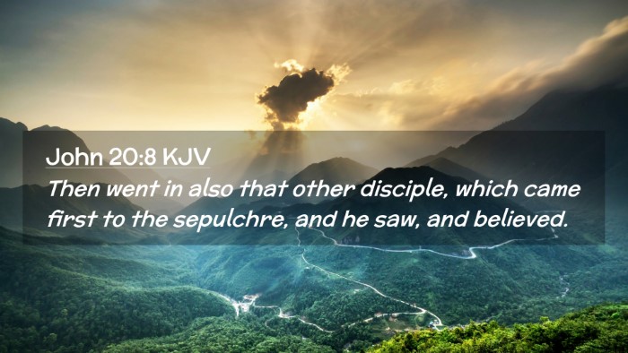 Picture 02 - John 20:8 KJV Desktop Wallpaper - Then went in also that other disciple, which came - Desktop Bible Verse Wallpaper