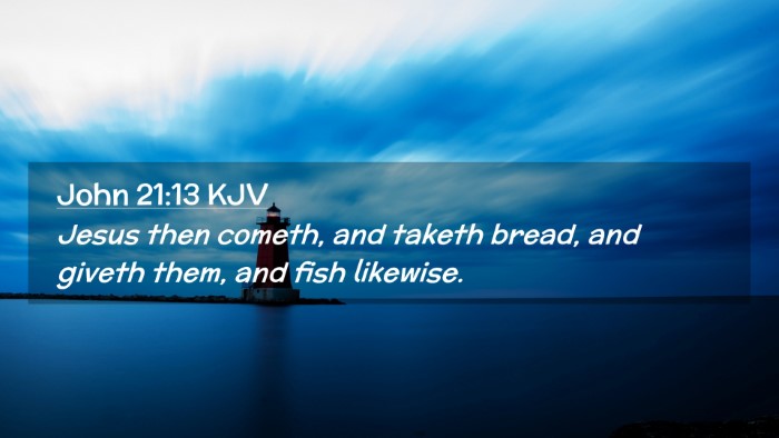Picture 02 - John 21:13 KJV Desktop Wallpaper - Jesus then cometh, and taketh bread, and giveth - Desktop Bible Verse Wallpaper