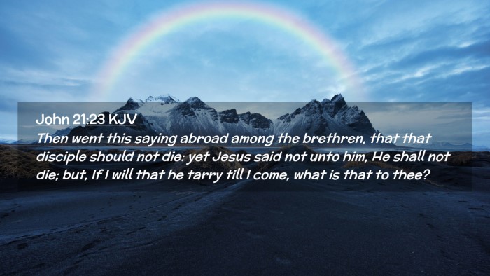 Picture 02 - John 21:23 KJV Desktop Wallpaper - Then went this saying abroad among the brethren, - Desktop Bible Verse Wallpaper