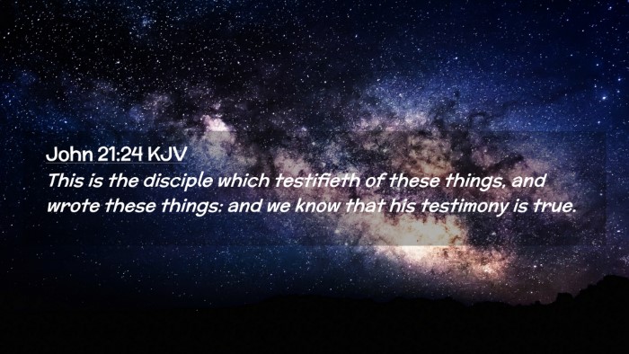 Picture 02 - John 21:24 KJV Desktop Wallpaper - This is the disciple which testifieth of these - Desktop Bible Verse Wallpaper