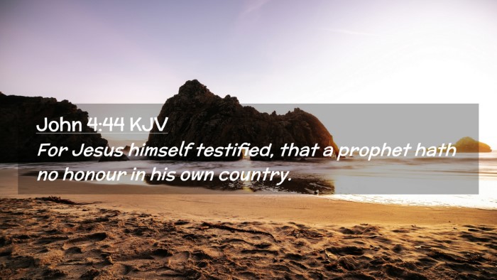 Picture 02 - John 4:44 KJV Desktop Wallpaper - For Jesus himself testified, that a prophet hath - Desktop Bible Verse Wallpaper