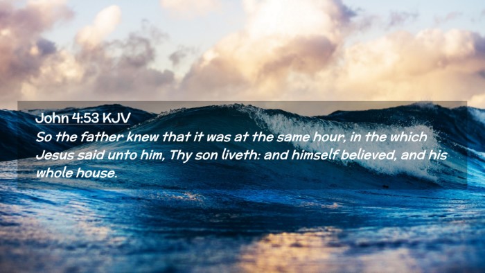 Picture 02 - John 4:53 KJV Desktop Wallpaper - So the father knew that it was at the same hour, - Desktop Bible Verse Wallpaper