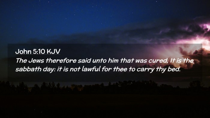 Picture 02 - John 5:10 KJV Desktop Wallpaper - The Jews therefore said unto him that was cured, - Desktop Bible Verse Wallpaper