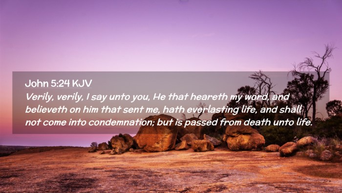 Picture 02 - John 5:24 KJV Desktop Wallpaper - Verily, verily, I say unto you, He that heareth - Desktop Bible Verse Wallpaper