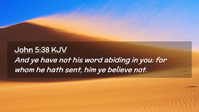 Picture 02 - John 5:38 KJV Desktop Wallpaper - And ye have not his word abiding in you: for whom - Desktop Bible Verse Wallpaper