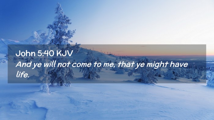 Picture 02 - John 5:40 KJV Desktop Wallpaper - And ye will not come to me, that ye might have - Desktop Bible Verse Wallpaper