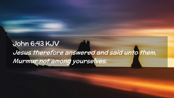 Picture 02 - John 6:43 KJV Desktop Wallpaper - Jesus therefore answered and said unto them, - Desktop Bible Verse Wallpaper