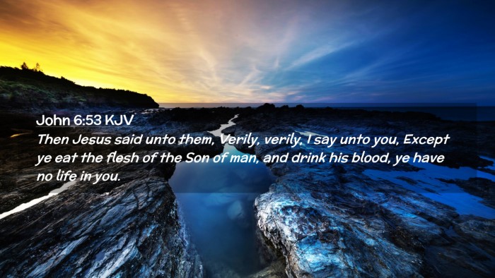 Picture 02 - John 6:53 KJV Desktop Wallpaper - Then Jesus said unto them, Verily, verily, I say - Desktop Bible Verse Wallpaper