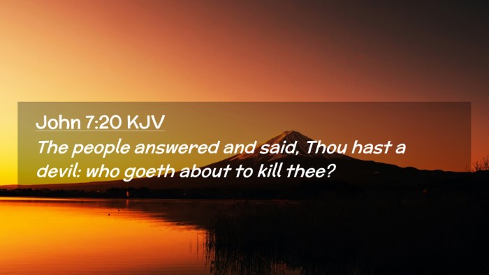 Picture 02 - John 7:20 KJV Desktop Wallpaper - The people answered and said, Thou hast a devil: - Desktop Bible Verse Wallpaper