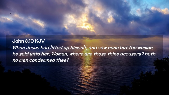 Picture 02 - John 8:10 KJV Desktop Wallpaper - When Jesus had lifted up himself, and saw none - Desktop Bible Verse Wallpaper