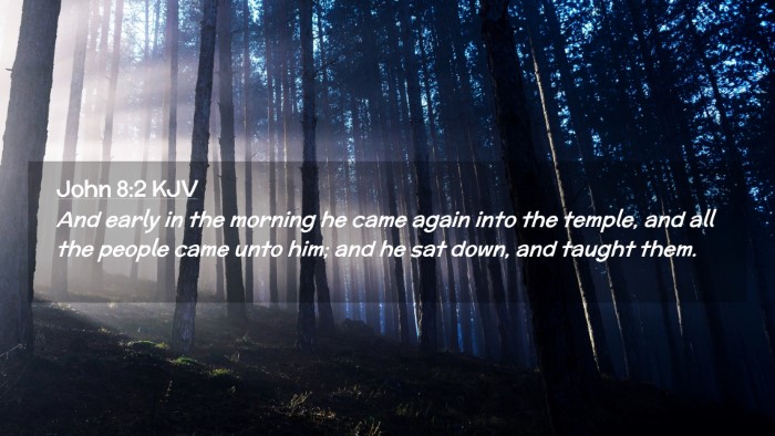 Picture 02 - John 8:2 KJV Desktop Wallpaper - And early in the morning he came again into the - Desktop Bible Verse Wallpaper