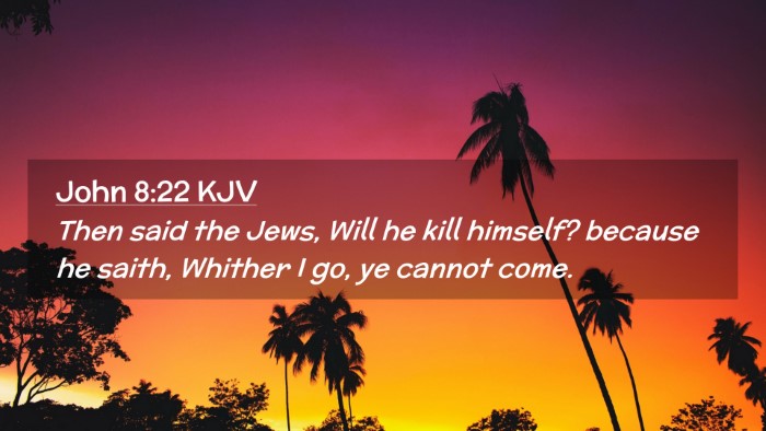 Picture 02 - John 8:22 KJV Desktop Wallpaper - Then said the Jews, Will he kill himself? because - Desktop Bible Verse Wallpaper
