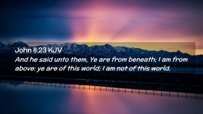 Picture 02 - John 8:23 KJV Desktop Wallpaper - And he said unto them, Ye are from beneath; I am - Desktop Bible Verse Wallpaper