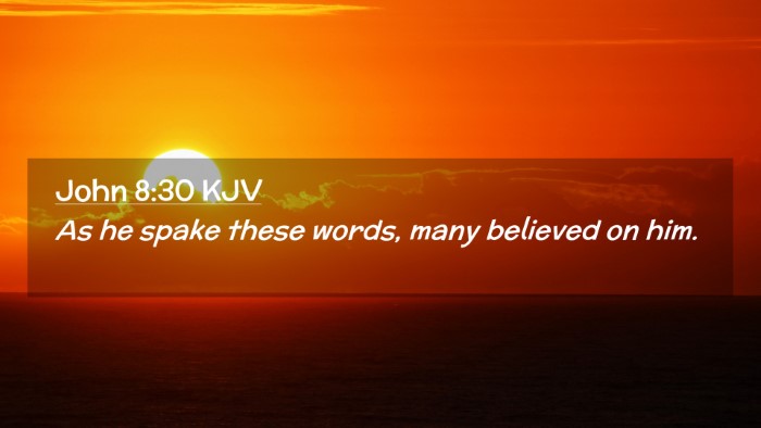 Picture 02 - John 8:30 KJV Desktop Wallpaper - As he spake these words, many believed on - Desktop Bible Verse Wallpaper