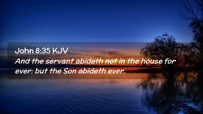 Picture 02 - John 8:35 KJV Desktop Wallpaper - And the servant abideth not in the house for - Desktop Bible Verse Wallpaper