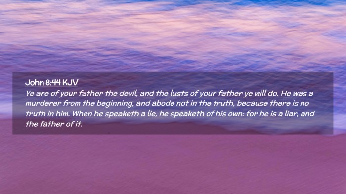 Picture 02 - John 8:44 KJV Desktop Wallpaper - Ye are of your father the devil, and the lusts of - Desktop Bible Verse Wallpaper