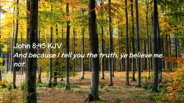 Picture 02 - John 8:45 KJV Desktop Wallpaper - And because I tell you the truth, ye believe me - Desktop Bible Verse Wallpaper