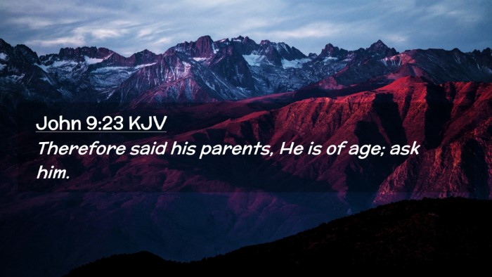 Picture 02 - John 9:23 KJV Desktop Wallpaper - Therefore said his parents, He is of age; ask - Desktop Bible Verse Wallpaper