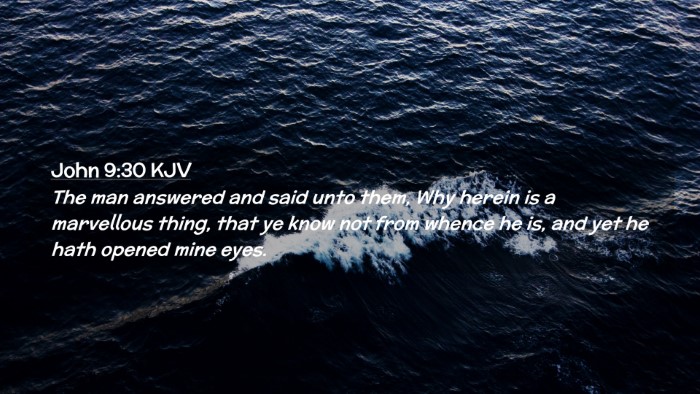 Picture 02 - John 9:30 KJV Desktop Wallpaper - The man answered and said unto them, Why herein - Desktop Bible Verse Wallpaper