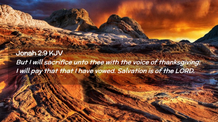 Picture 02 - Jonah 2:9 KJV Desktop Wallpaper - But I will sacrifice unto thee with the voice of - Desktop Bible Verse Wallpaper