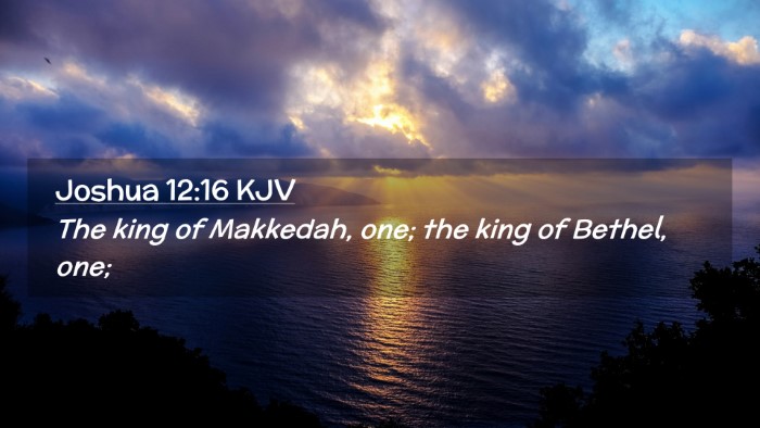 Picture 02 - Joshua 12:16 KJV Desktop Wallpaper - The king of Makkedah, one; the king of Bethel, - Desktop Bible Verse Wallpaper