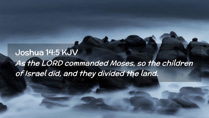 Picture 02 - Joshua 14:5 KJV Desktop Wallpaper - As the LORD commanded Moses, so the children of - Desktop Bible Verse Wallpaper