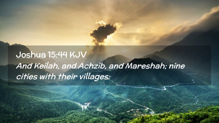 Picture 02 - Joshua 15:44 KJV Desktop Wallpaper - And Keilah, and Achzib, and Mareshah; nine cities - Desktop Bible Verse Wallpaper