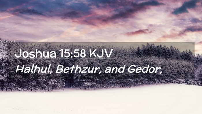 Picture 02 - Joshua 15:58 KJV Desktop Wallpaper - Halhul, Bethzur, and - Desktop Bible Verse Wallpaper
