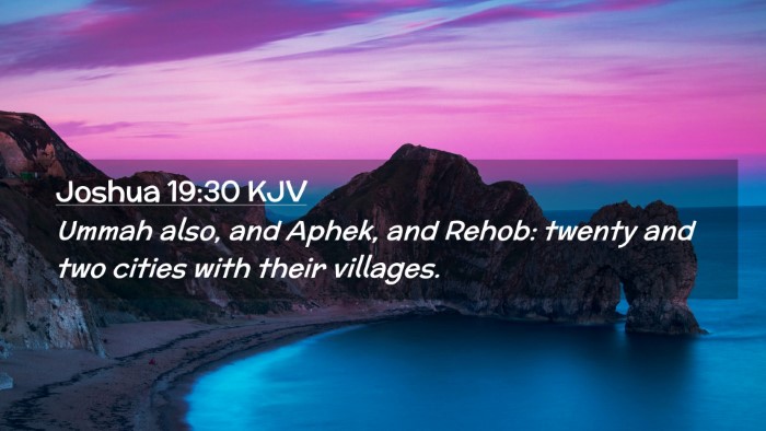 Picture 02 - Joshua 19:30 KJV Desktop Wallpaper - Ummah also, and Aphek, and Rehob: twenty and two - Desktop Bible Verse Wallpaper