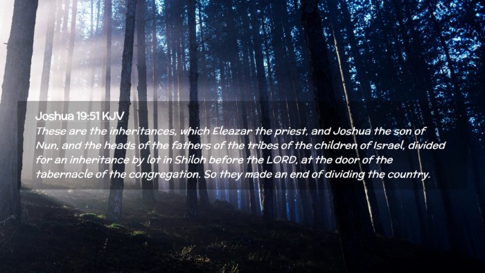 Picture 02 - Joshua 19:51 KJV Desktop Wallpaper - These are the inheritances, which Eleazar the - Desktop Bible Verse Wallpaper