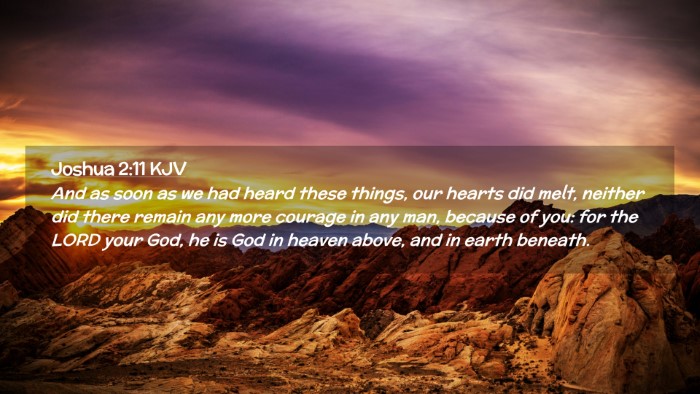 Picture 02 - Joshua 2:11 KJV Desktop Wallpaper - And as soon as we had heard these things, our - Desktop Bible Verse Wallpaper