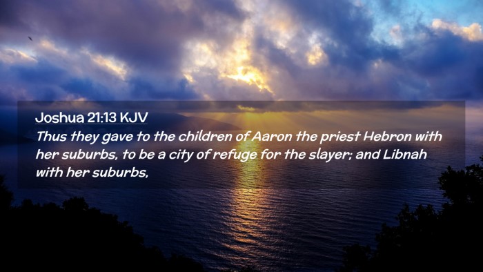 Picture 02 - Joshua 21:13 KJV Desktop Wallpaper - Thus they gave to the children of Aaron the - Desktop Bible Verse Wallpaper