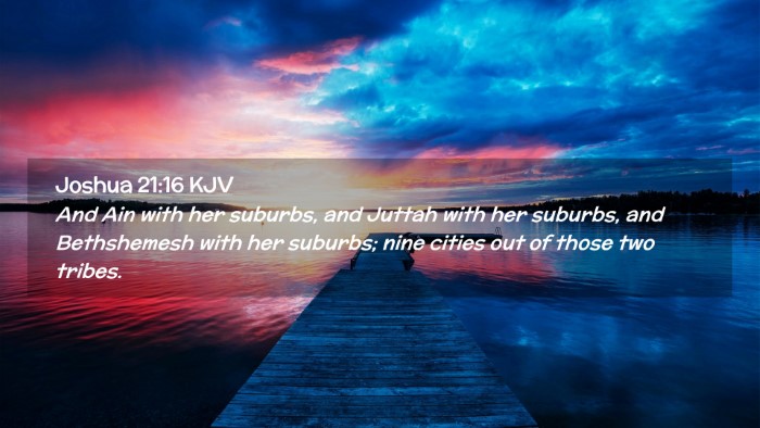 Picture 02 - Joshua 21:16 KJV Desktop Wallpaper - And Ain with her suburbs, and Juttah with her - Desktop Bible Verse Wallpaper